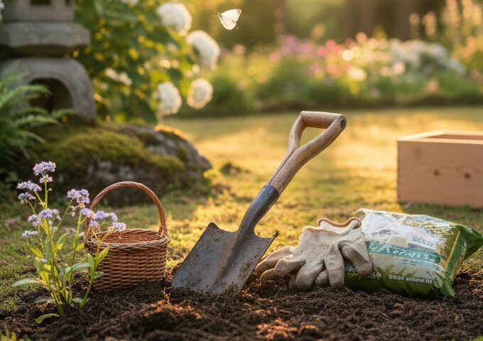 ペットのお庭供養・埋葬の準備イメージ